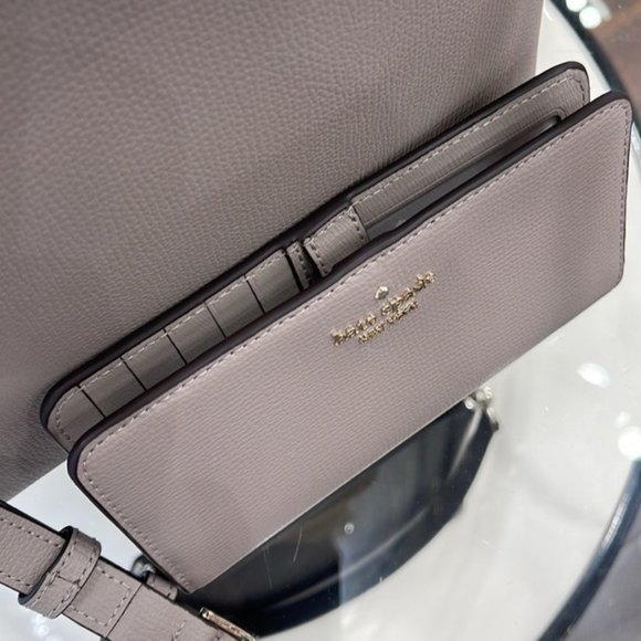 Kate Spade Darcy Large Slim Bifold Wallet Warm Taupe - Picture 4 of 16